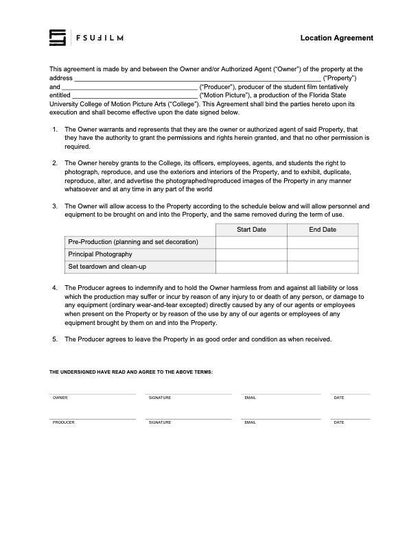 Location Agreement